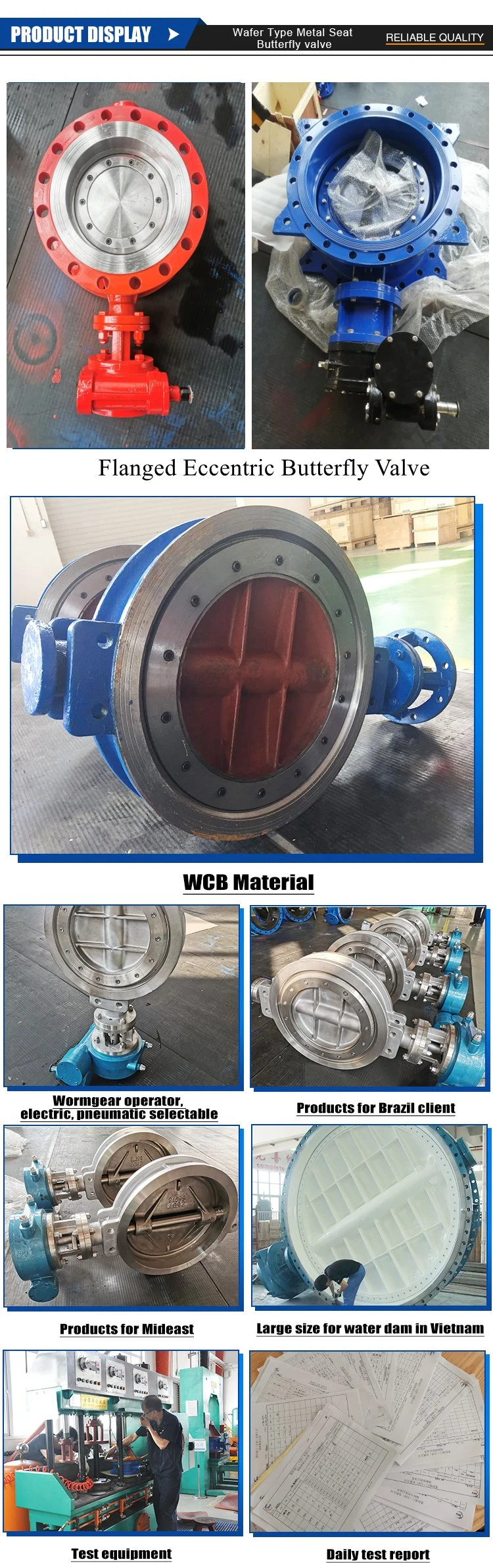 Pn10 JIS10K SS304 Rubber Seat Double Flanged Triple Eccentric Butterfly Valve Flow Control