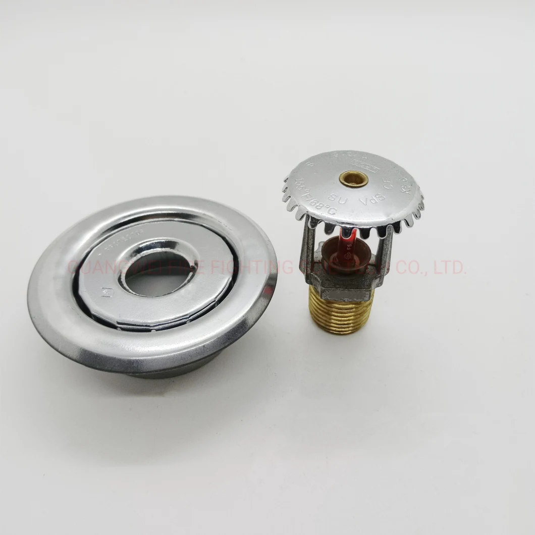 1/2 or 3/4 Inch BSPT Upright Fire Sprinkler with Escutcheon Plated